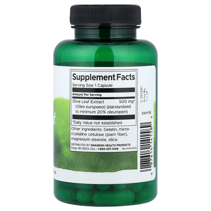 Swanson, Olive Leaf Extract , 500 mg , 60 Capsules
