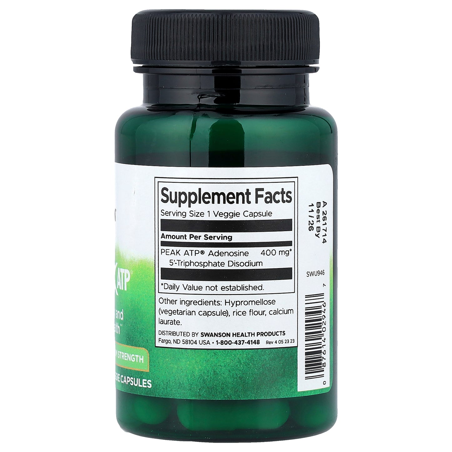 Swanson, Peak ATP®, 400 mg, 30 Veggie Capsules