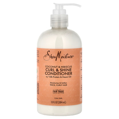 SheaMoisture, Curl & Shine Conditioner, Coconut & Hibiscus, 13 fl oz (384 ml)