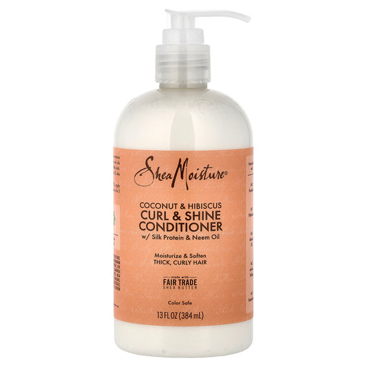 SheaMoisture, Curl & Shine Conditioner, Coconut & Hibiscus, 13 fl oz (384 ml)