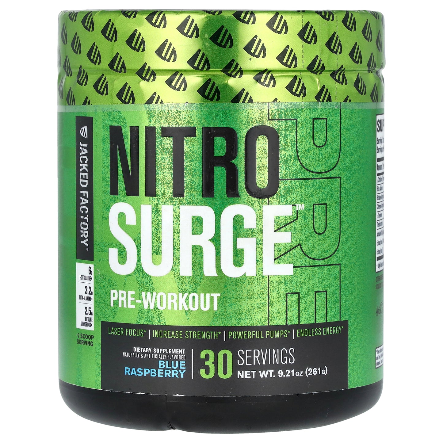 Jacked Factory, Nitro Surge, Pre-Workout, Blue Raspberry, 9.21 oz (261 g)