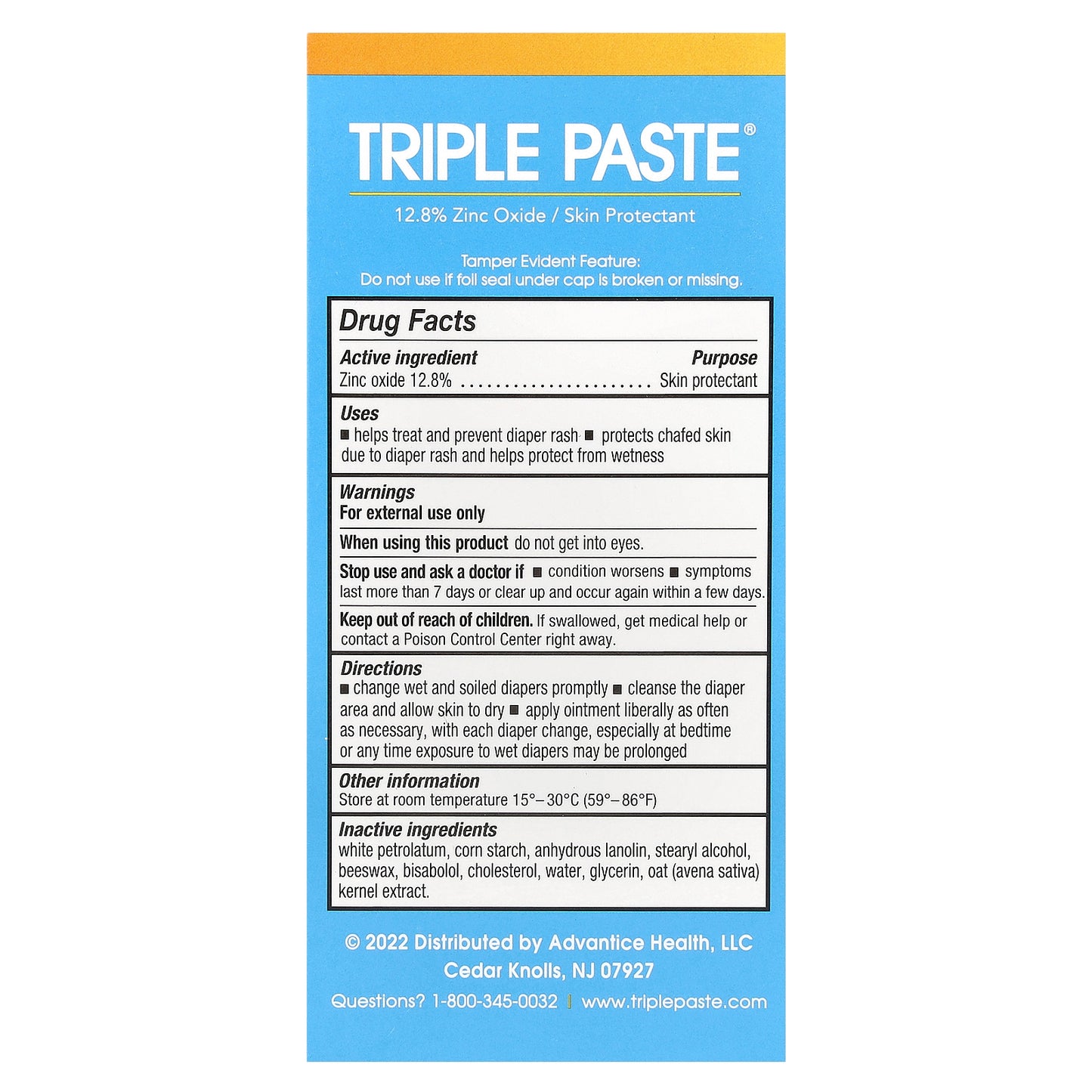 Triple Paste, Zinc Oxide, Fragrance-Free, 2 oz (57 g)