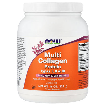 NOW Foods, Multi Collagen Protein, Unflavored, 16 oz (454 g)
