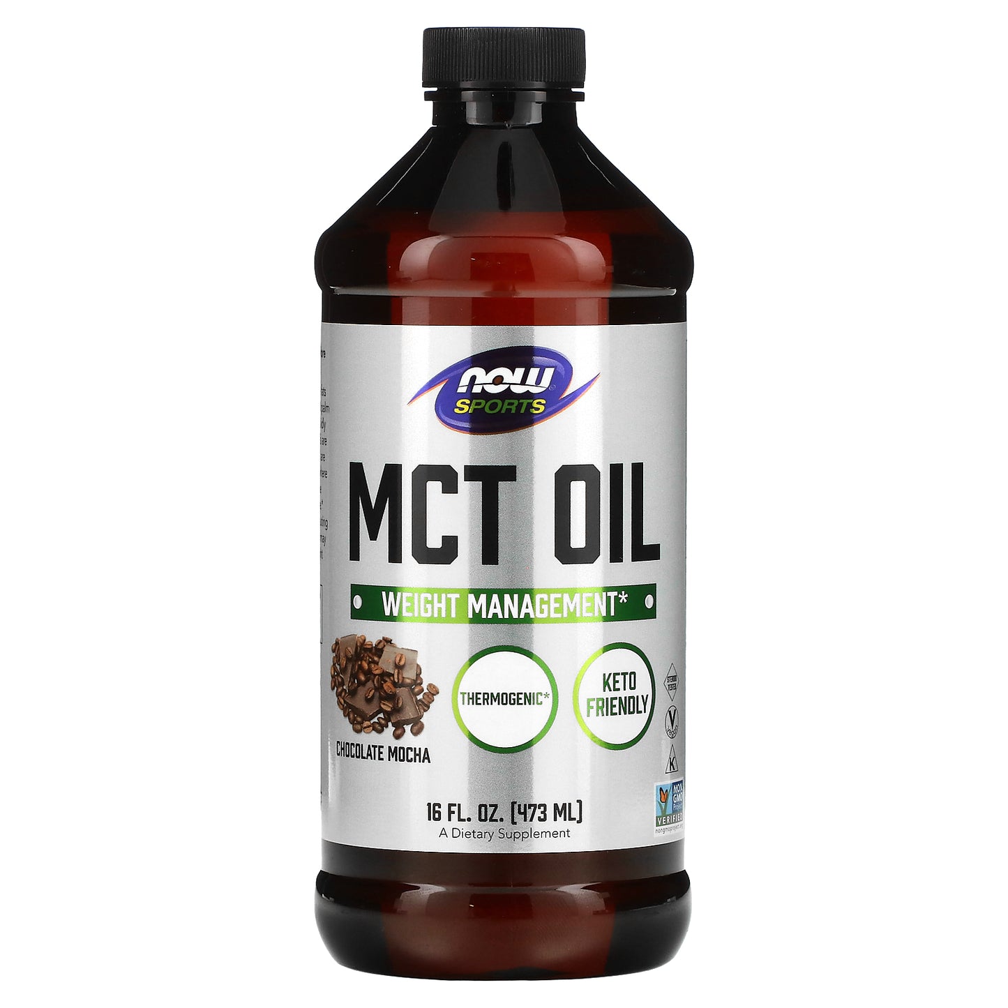 NOW Foods, Sports, MCT Oil, Chocolate Mocha, 16 fl oz (473 ml)