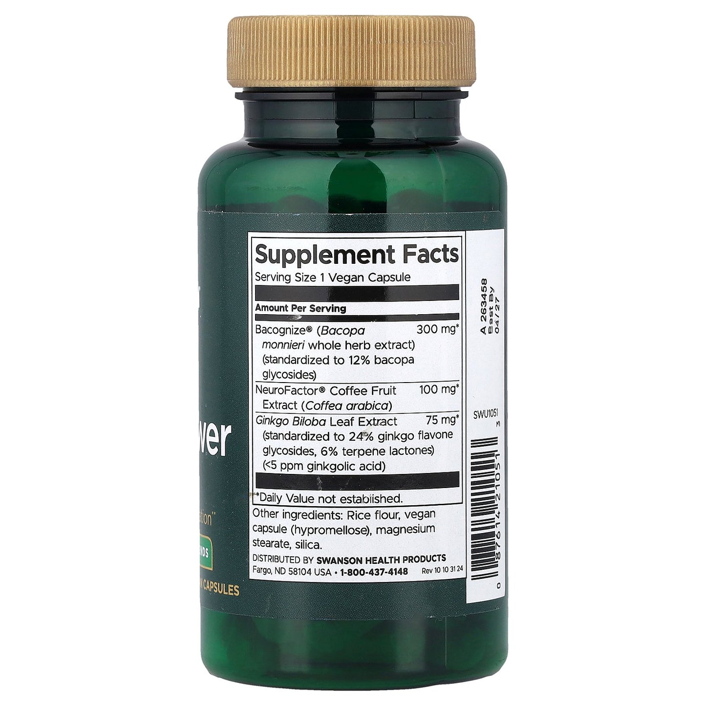 Swanson, Pure Brainpower, 60 Vegan Capsules