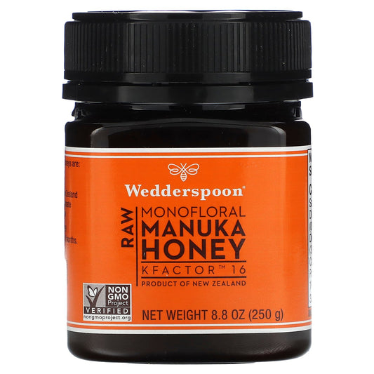 Wedderspoon, Raw Monofloral Manuka Honey, KFactor 16, 8.8 oz (250 g)