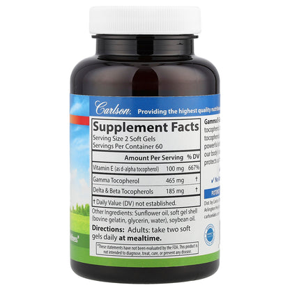 Carlson, Gamma E-Gems®, 465 mg, 120 Soft Gels