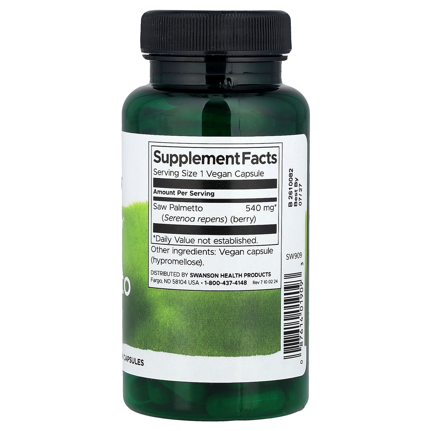 Swanson, Full Spectrum® Saw Palmetto, 540 mg, 100 Vegan Capsules
