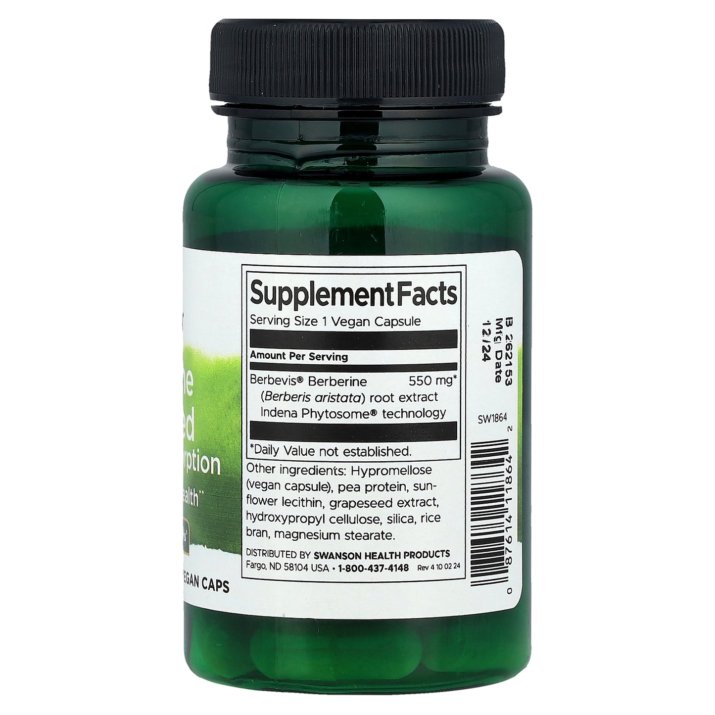 Swanson, Berberine Advanced Enhanced Absorption, 30 Vegan Caps (550 mg per Capsule)