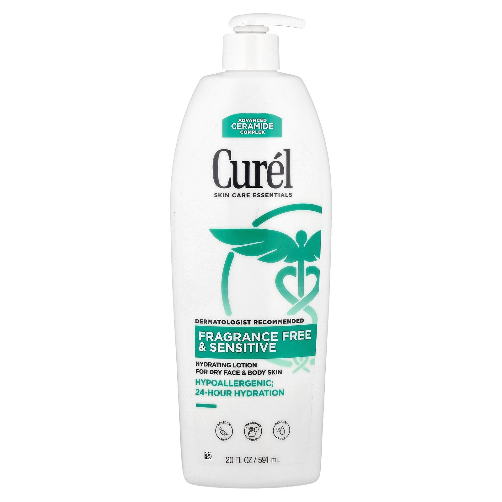 Curel, Hydrating Lotion For Dry Face & Body Skin, Fragrance Free, 20 fl oz (591 ml)