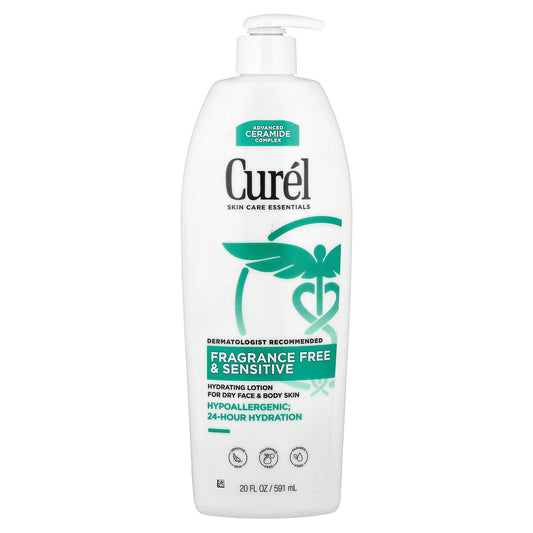 Curel, Hydrating Lotion For Dry Face & Body Skin, Fragrance Free, 20 fl oz (591 ml)