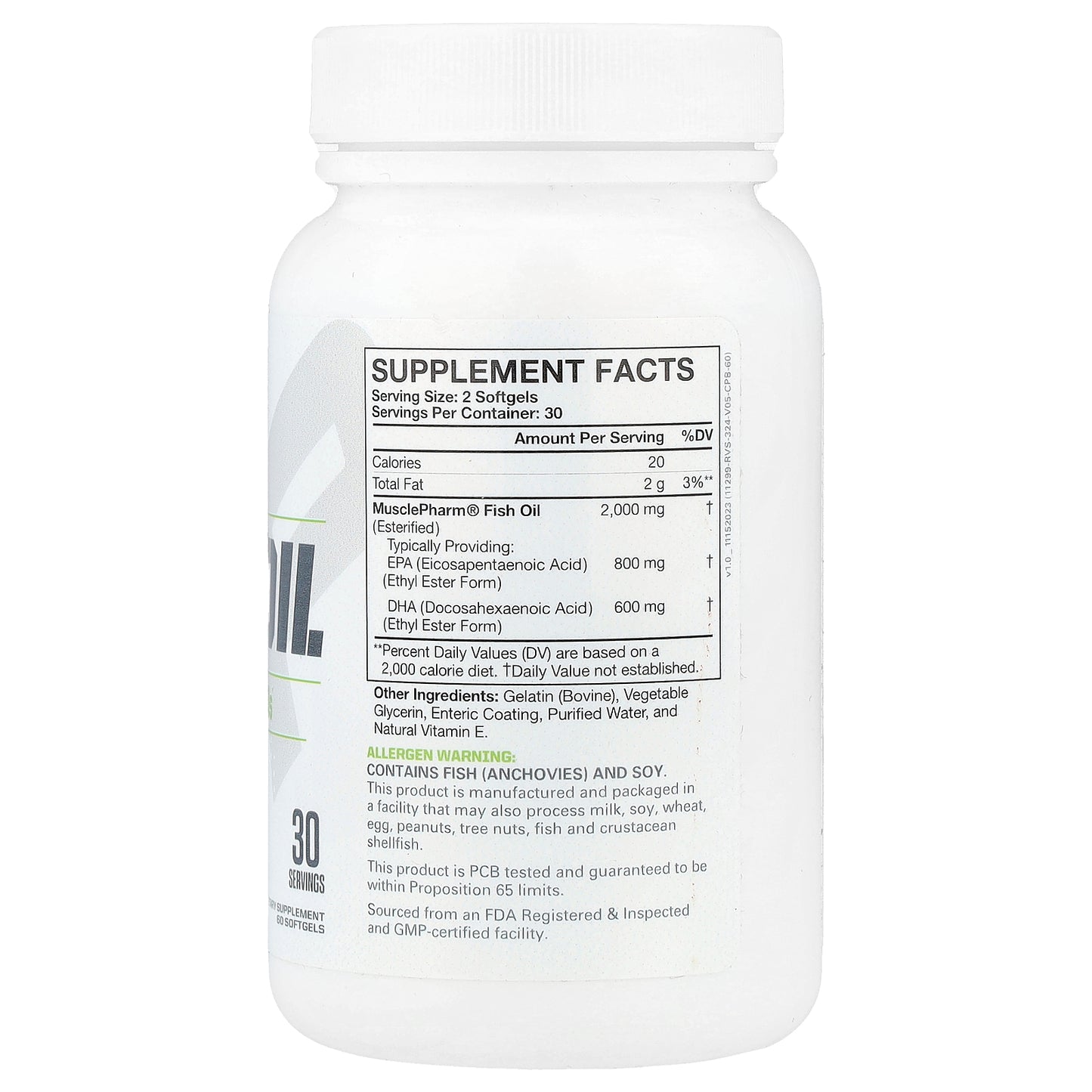 MusclePharm, Essentials®, Fish Oil, 60 Softgels (1,000 mg per Softgel)