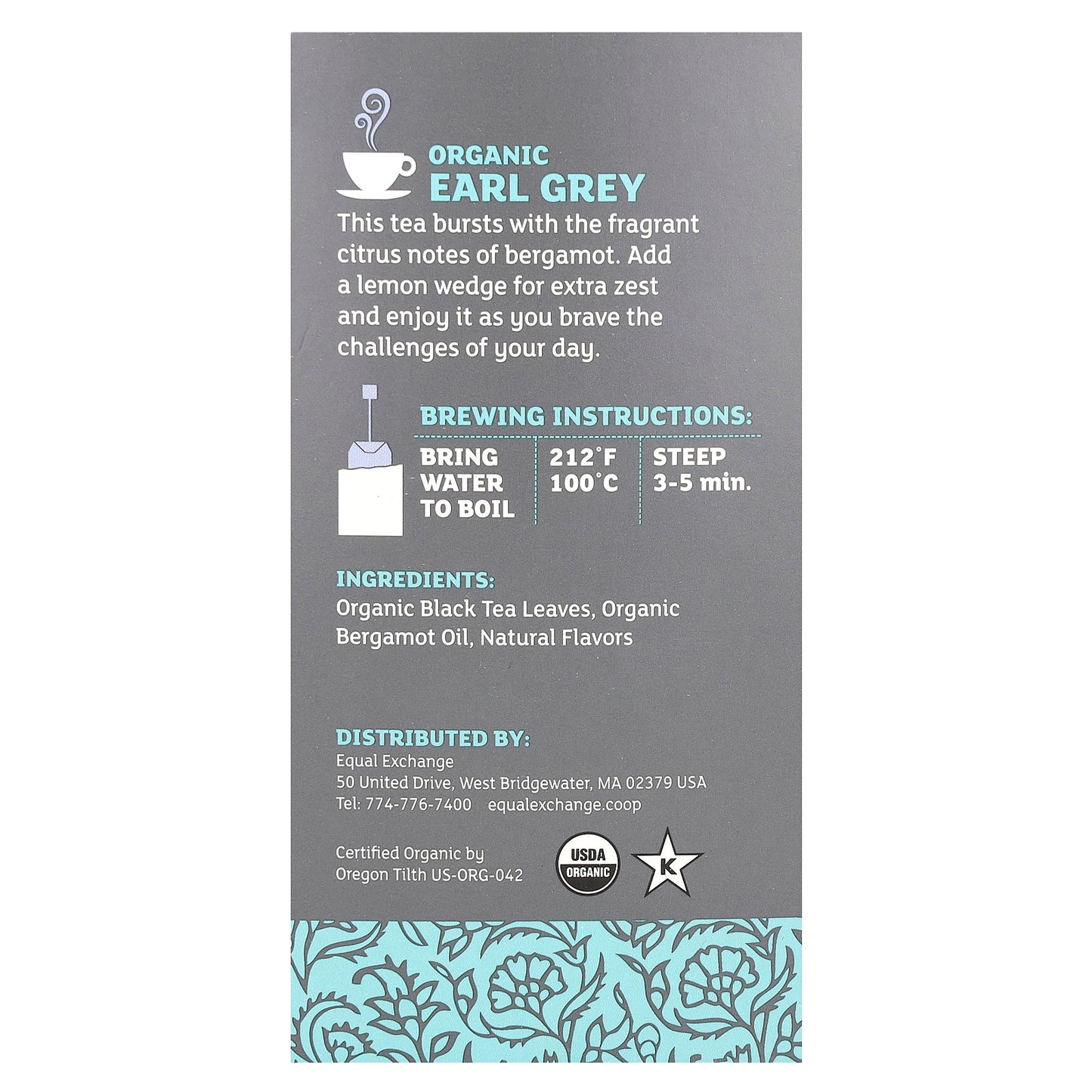 Equal Exchange, Organic Earl Grey, Black Tea, 20 Tea Bags, 1.41 oz (40 g)