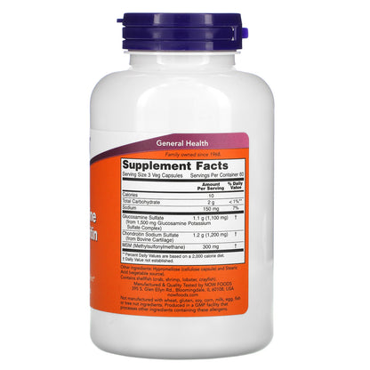 NOW Foods, Glucosamine & Chondroitin with MSM, 180 Capsules