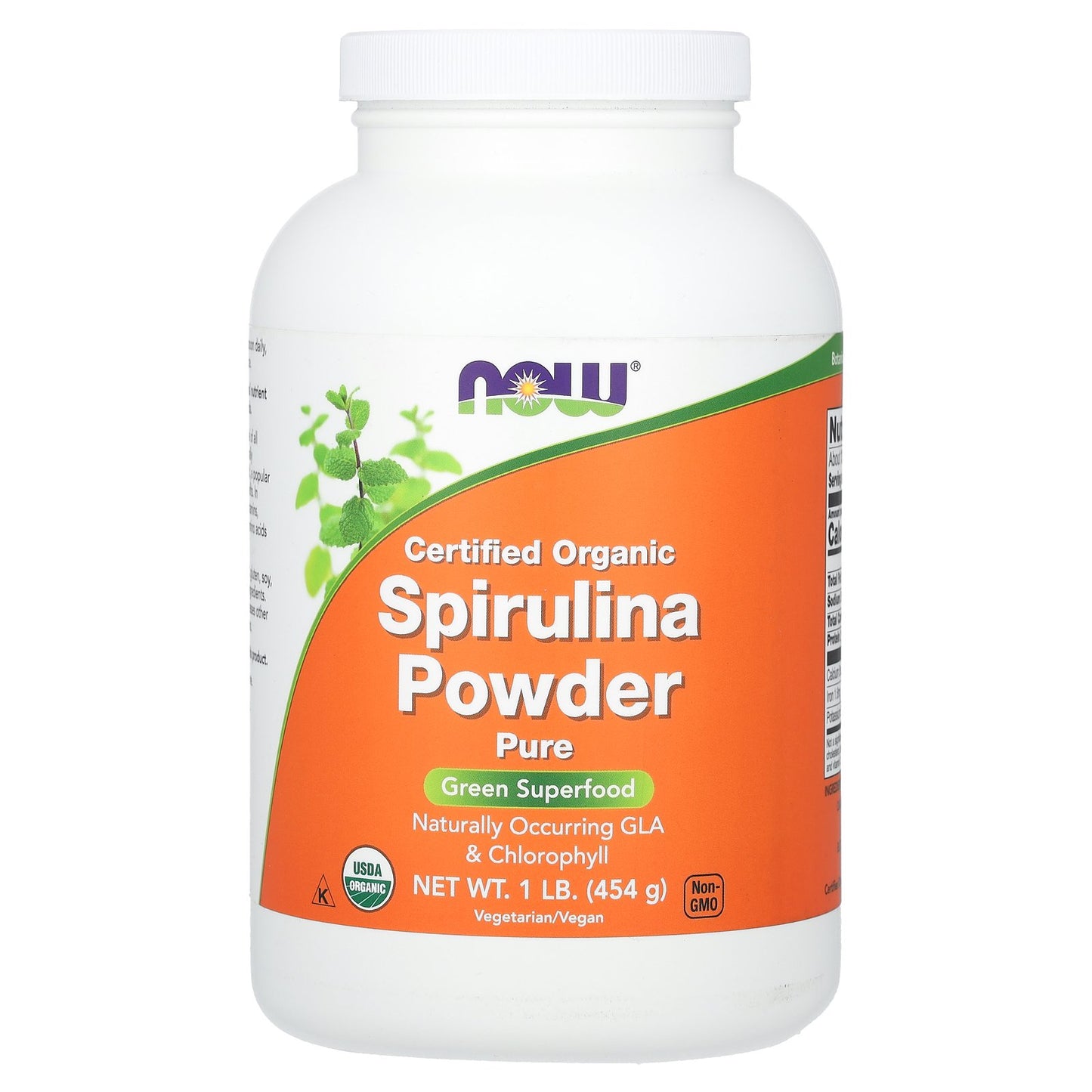 NOW Foods, Certified Organic Spirulina Powder, 1 lb (454 g)