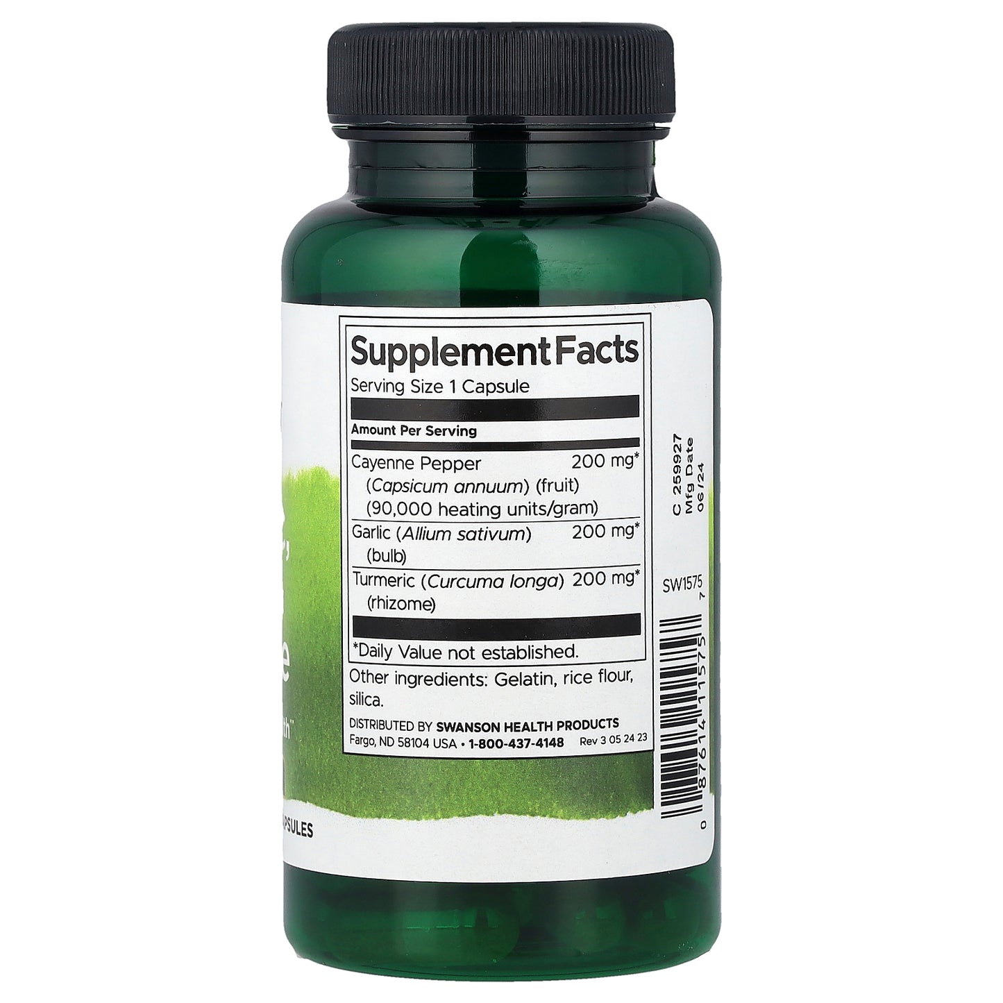 Swanson, Turmeric, Garlic & Cayenne, 60 Capsules