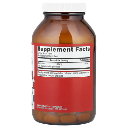 Metagenics, Magnesium Glycinate, 100 mg, 240 Tablets