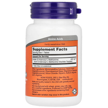 NOW Foods, SAMe, 400 mg, 30 Tablets