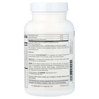 Source Naturals, Aller-Response®, 90 Tablets