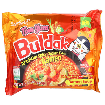 Buldak®, Ramen Soup, Spicy Chicken, Tom Yum , 5 Packs, 4.76 oz (135 g) Each