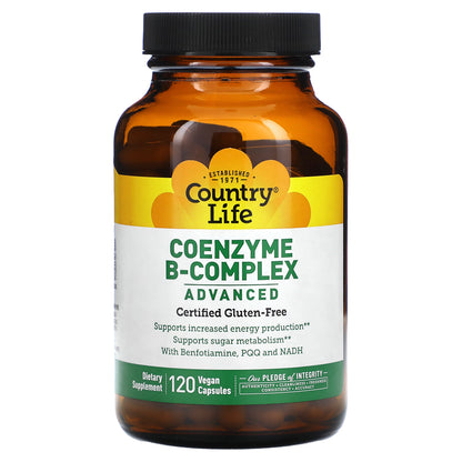 Country Life, Coenzyme B-Complex, Advanced, 120 Vegan Capsules