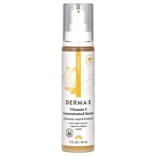 DERMA E, Vitamin C Concentrated Serum, Hyaluronic Acid Probiotics, 2 fl oz (60 ml)