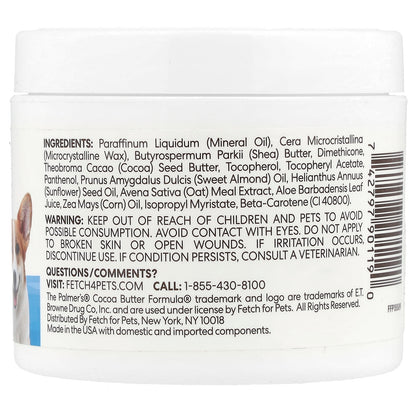Palmer's for Pets, Coconut Butter Formula® with Vitamin E, Paw Pad & Nose Balm, For Pets, Fragrance Free, 3.5 oz (100 g)