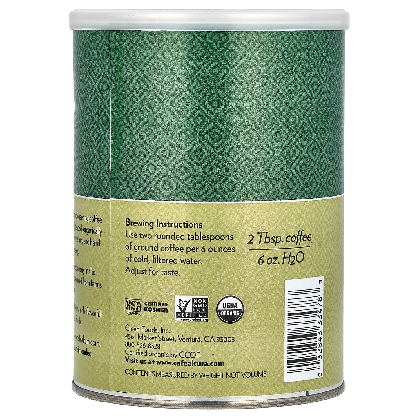 Cafe Altura, Organic Coffee, Regular Decaf, Ground, Medium Roast, 12 oz (340 g)