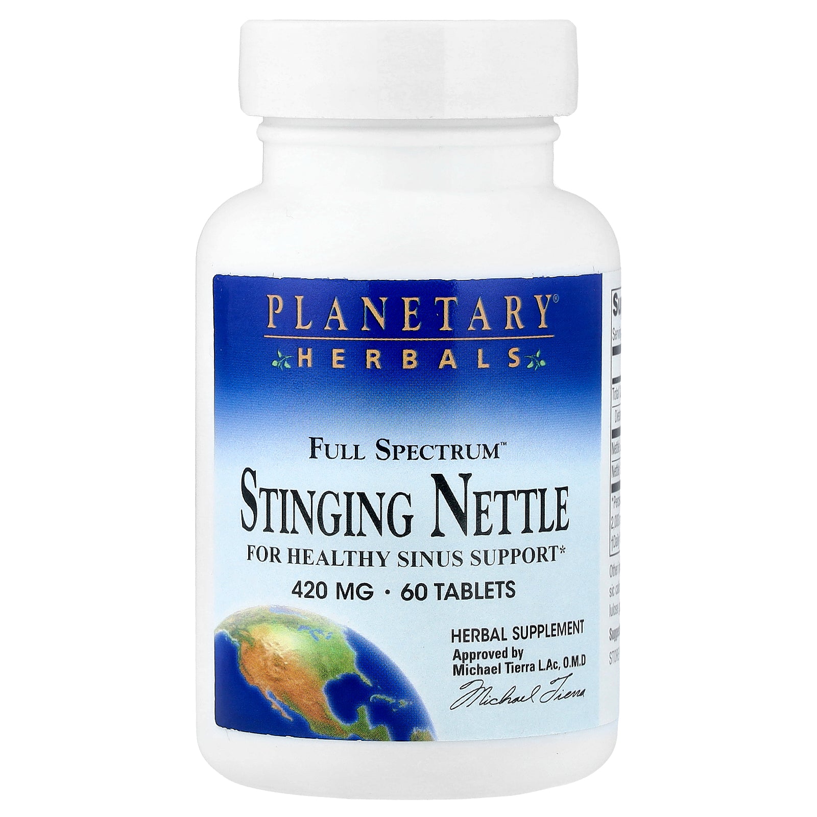 Planetary Herbals, Full Spectrum™ Stinging Nettle, 420 mg, 60 Tablets