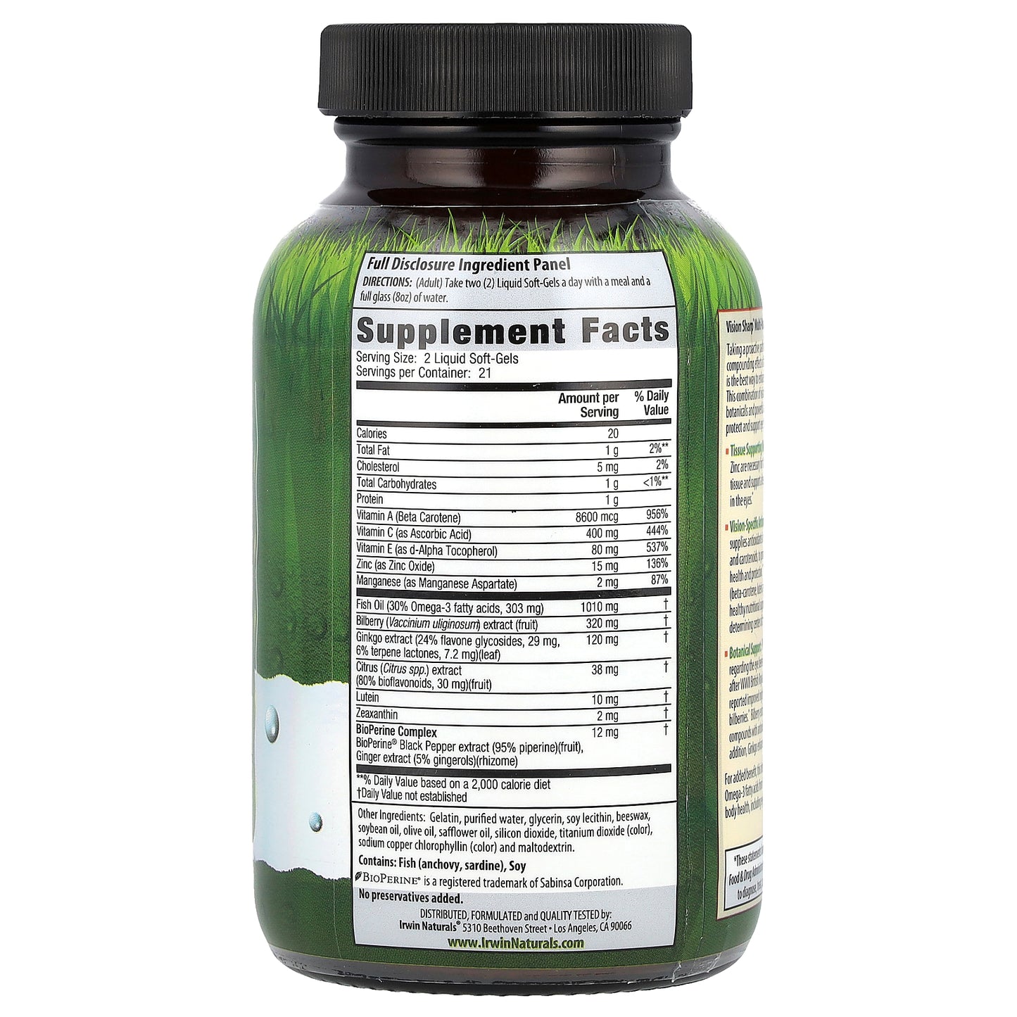 Irwin Naturals, Vision Sharp®, Multi-Nutrient Eye Health®, 42 Liquid Soft-Gels