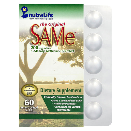 NutraLife, SAMe, 200 mg, 60 Enteric Coated Tablets