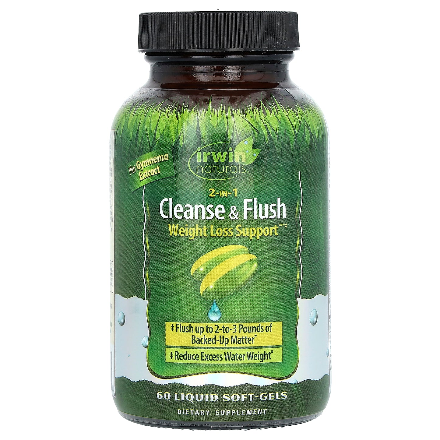 Irwin Naturals, 2-In-1 Cleanse & Flush Weight Loss Support, 60 Liquid Soft-Gels