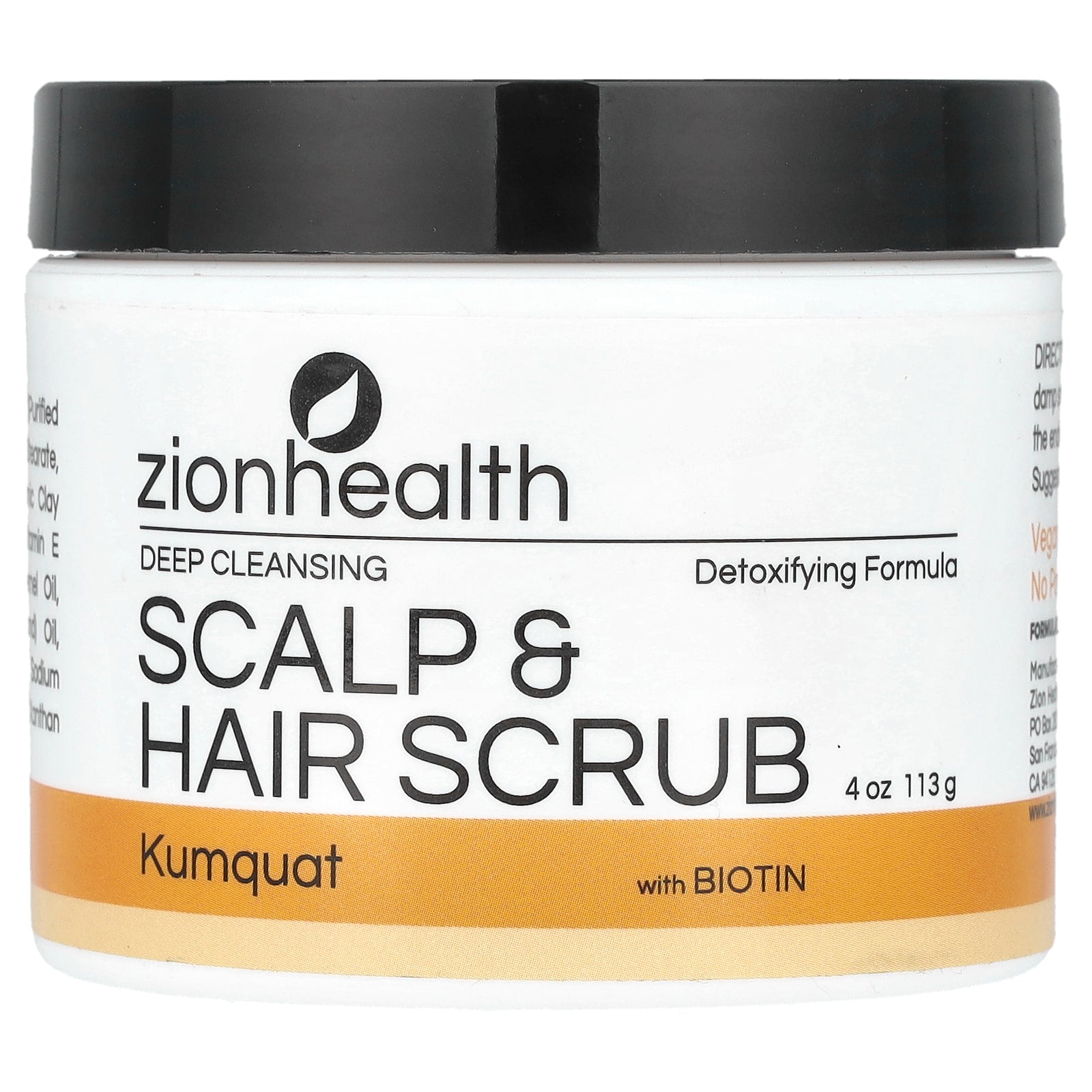 Zion Health, Scalp & Hair Scrub with Biotin, Kumquat, 4 oz (113 g)