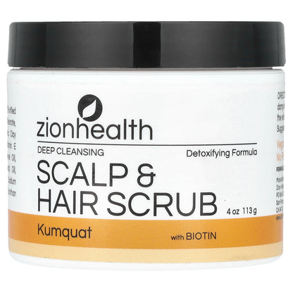 Zion Health, Scalp & Hair Scrub with Biotin, Kumquat, 4 oz (113 g)