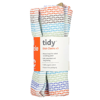 Full Circle, Tidy™ Dish Cloths, Multicolored, 3 Cloths