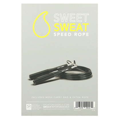 Sports Research, Sweet Sweat®, Speed Rope, Black, 1 Jump Rope