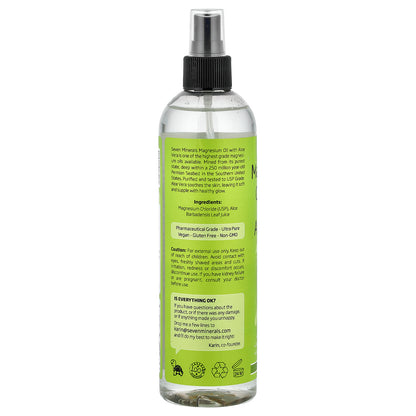 Seven Minerals, Magnesium Oil Spray with Aloe Vera, 12 fl oz (355 ml)