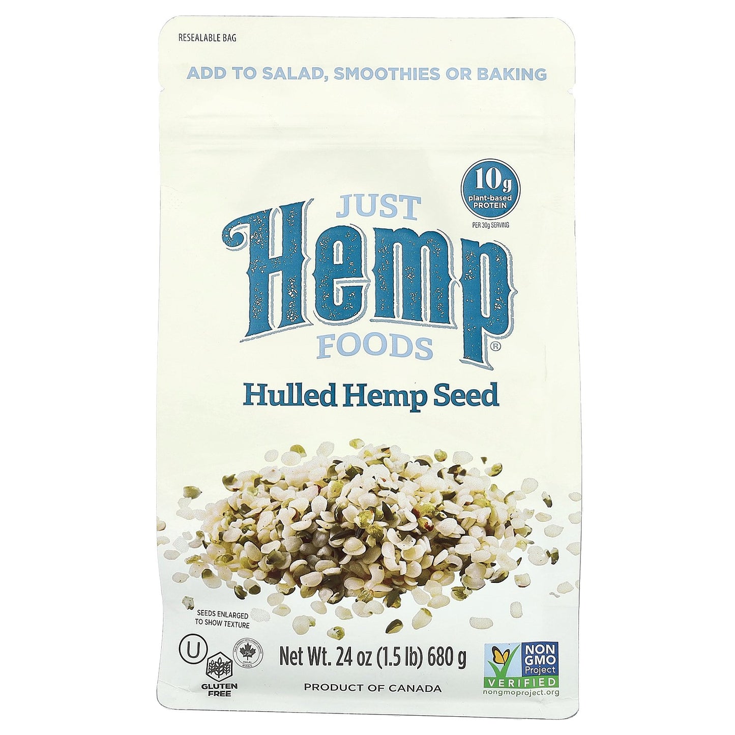 Just Hemp Foods, Hulled Hemp Seeds, 24 oz (680 g)