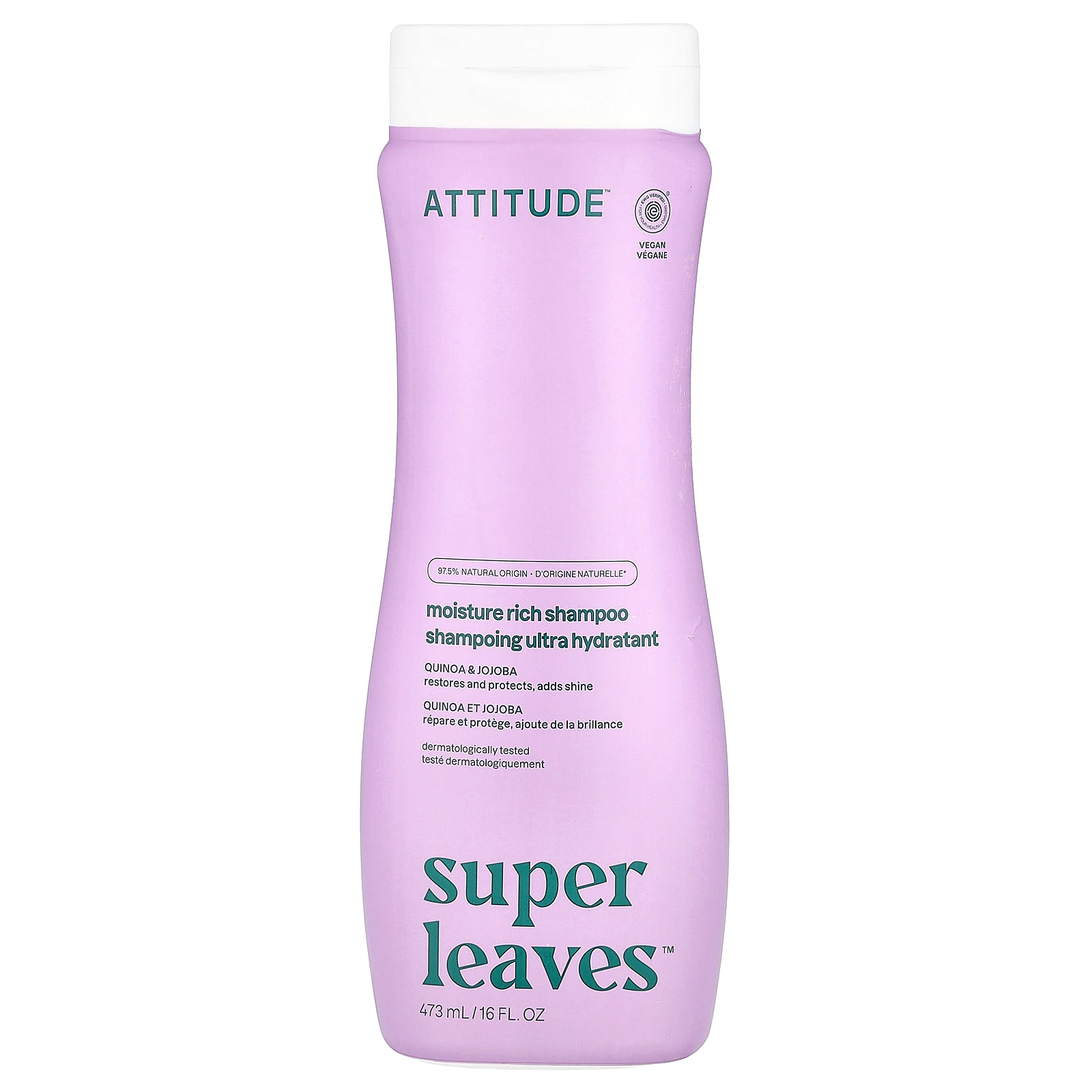 ATTITUDE, Super Leaves™, Moisture Rich Shampoo, Quinoa & Jojoba, 16 fl oz (473 ml)