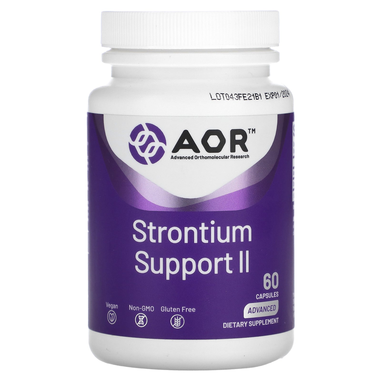 Advanced Orthomolecular Research AOR, Strontium Support II, 341 mg , 60 Capsules