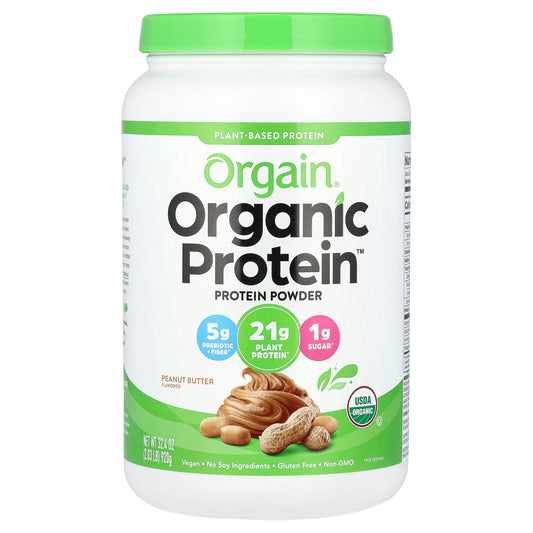 Orgain, Organic Protein Powder, Plant-Based, Peanut Butter, 2.03 lb (920 g)