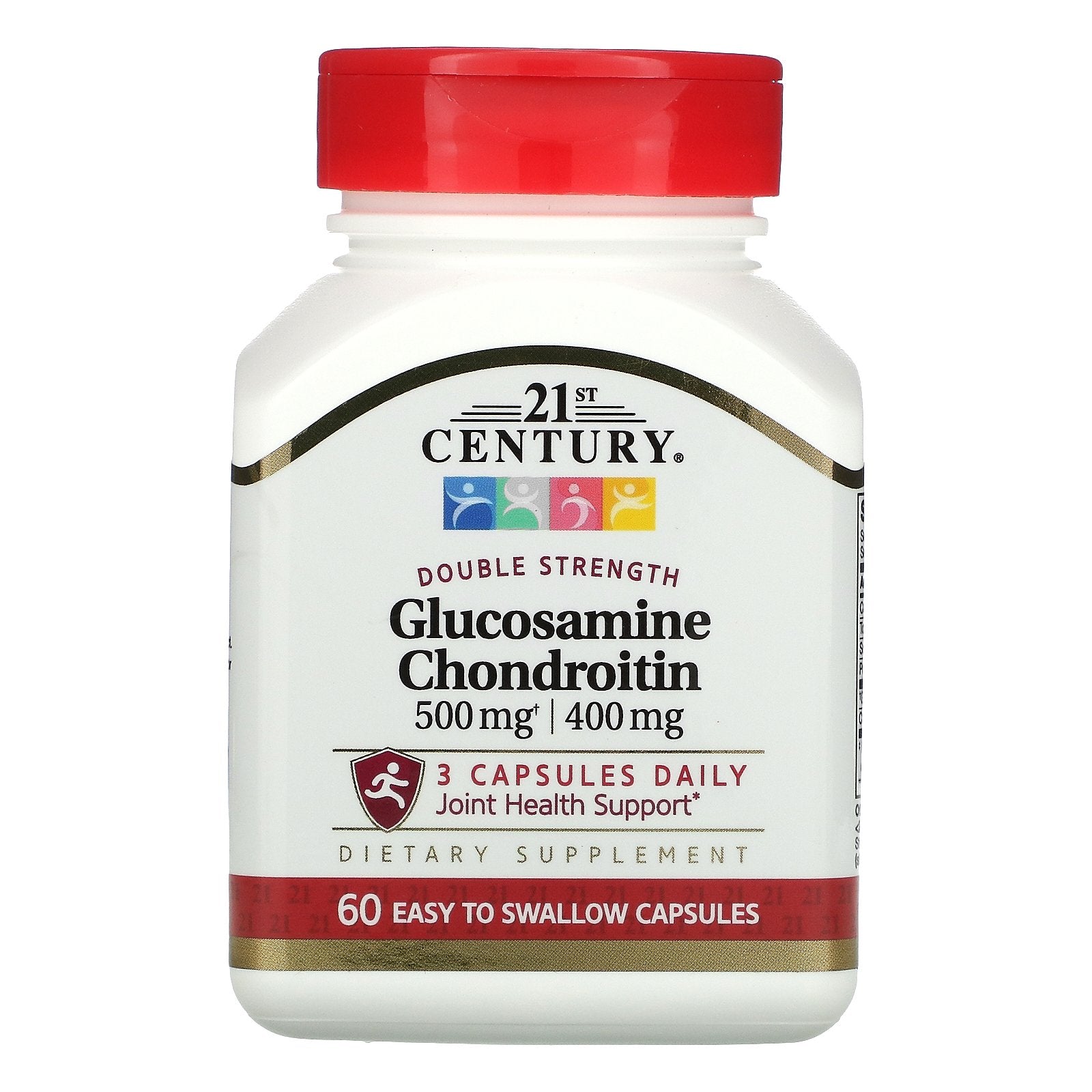 21st Century, Glucosamine / Chondroitin, Double Strength, 1500 mg / 1200 mg, 60 Easy to Swallow Capsules (500 mg / 400 mg per Capsule)