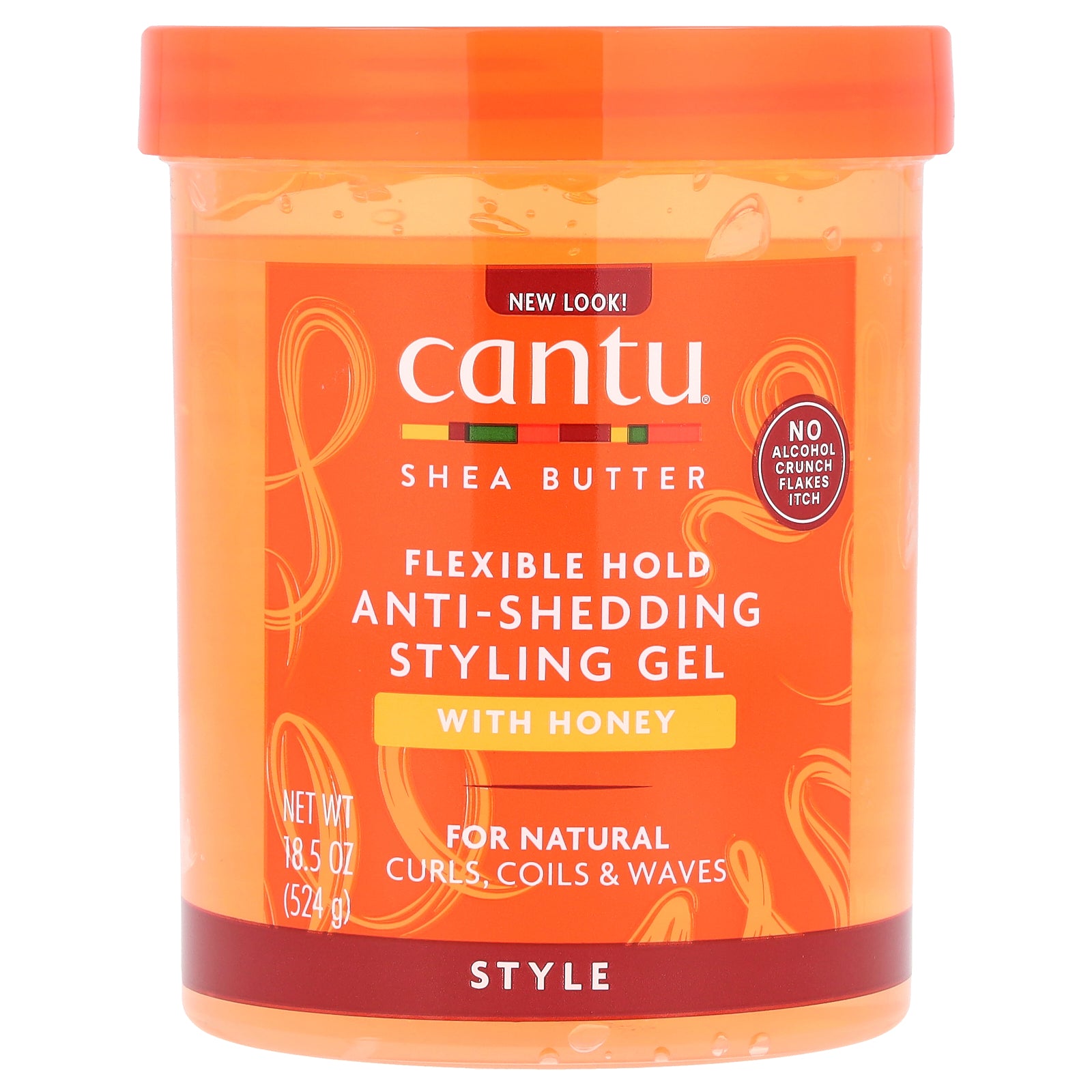 Cantu, Shea Butter, Anti-Shedding Styling Gel With Honey, Flexible Hold, 18.5 oz (524 g)