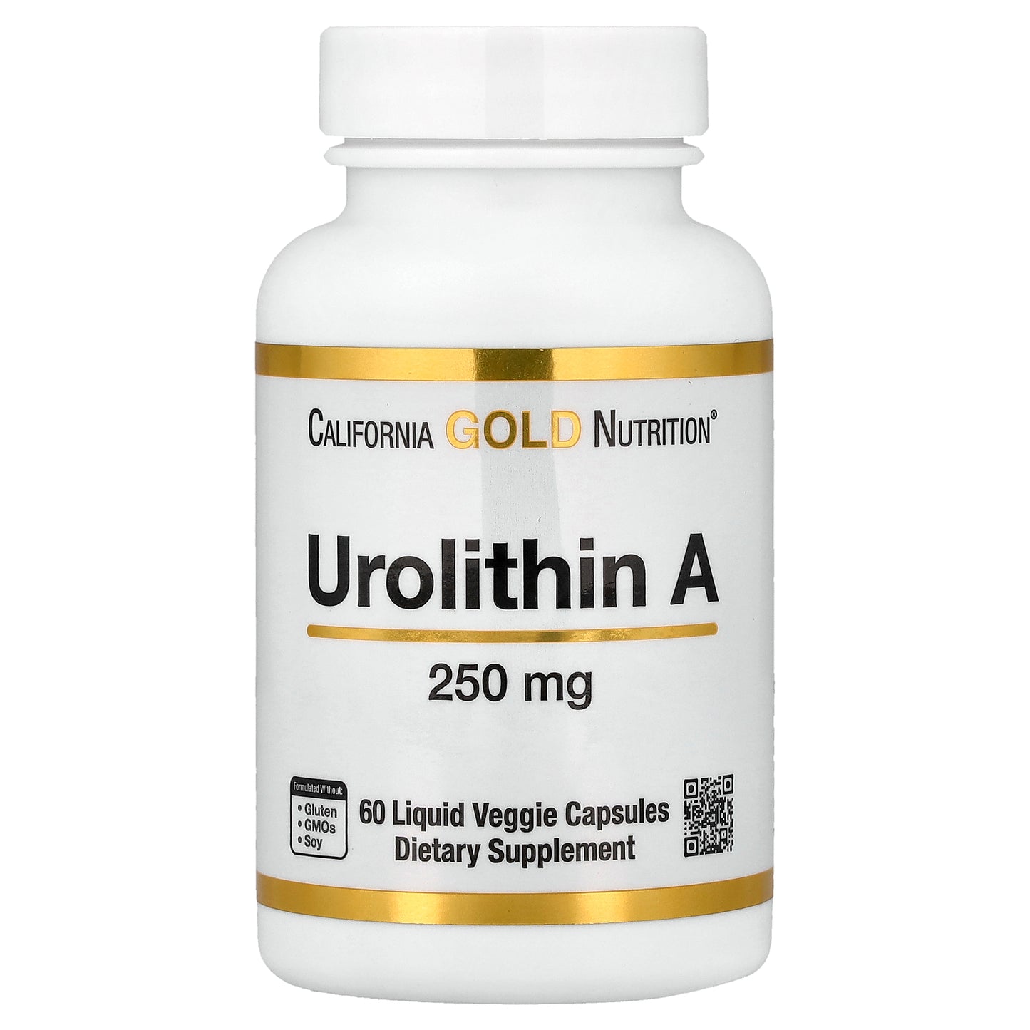 California Gold Nutrition, Urolithin A, 250 mg, 60 Liquid Veggie Capsules