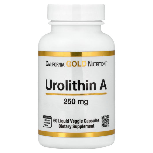 California Gold Nutrition, Urolithin A, 250 mg, 60 Liquid Veggie Capsules