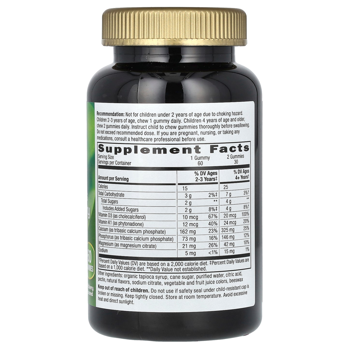 Nature's Way, Kids, Growing Bones & Muscles Gummy, Ages 2 +, Wildberry, 60 Gummies