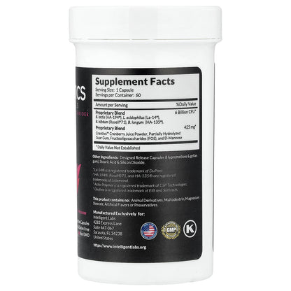 Intelligent Labs, Women's Probiotics & Prebiotics with Fructooligosaccharides, 60 Vegetarian Capsules