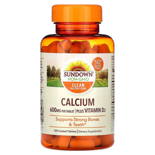 Sundown Naturals, Calcium, Plus Vitamin D3, 600 mg, 120 Coated Tablets (300 mg per Tablet)