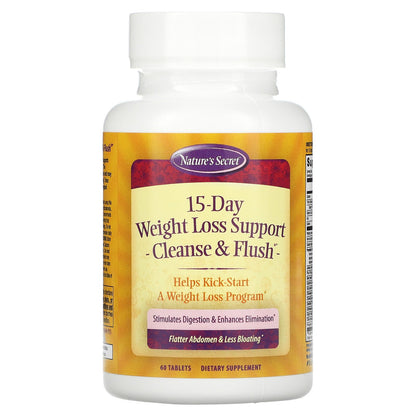 Nature's Secret, 15-Day Weight Loss Support, Cleanse & Flush, 60 Tablets