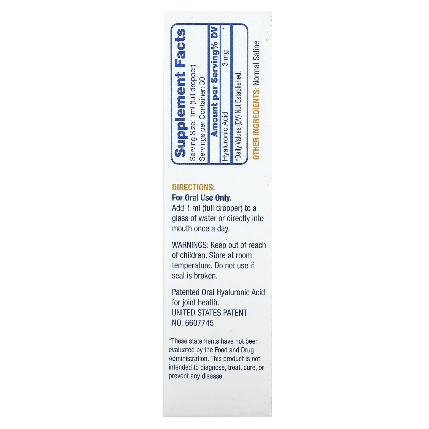 Hyalogic, Hyaluronic Acid For Joints, Skin & Eyes, Synthovial Seven®, 1 oz (30 ml)